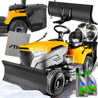 Traktorová kosačka - VÝKONNÝ ZÁHRADNÝ TRAKTOR STIGA ESTATE 384M 8KM 84CM SADA NA ODSTRAŇOVANIE SNEHU + ORIGINÁL SNEHOVÝ PLUH NA ZÁHRADNÝ TRAKTOR 1200/400MM SADA + ADÁT.
